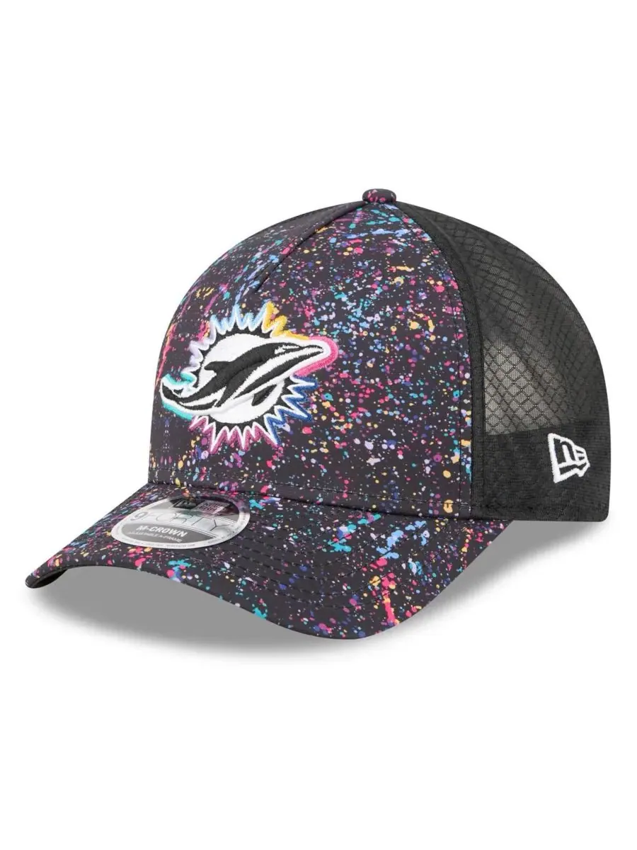 New Era Мужская черная регулируемая кепка Miami Dolphins 2025 NFL Crucial Catch 9FORTY — изображение 3 из 4, черный