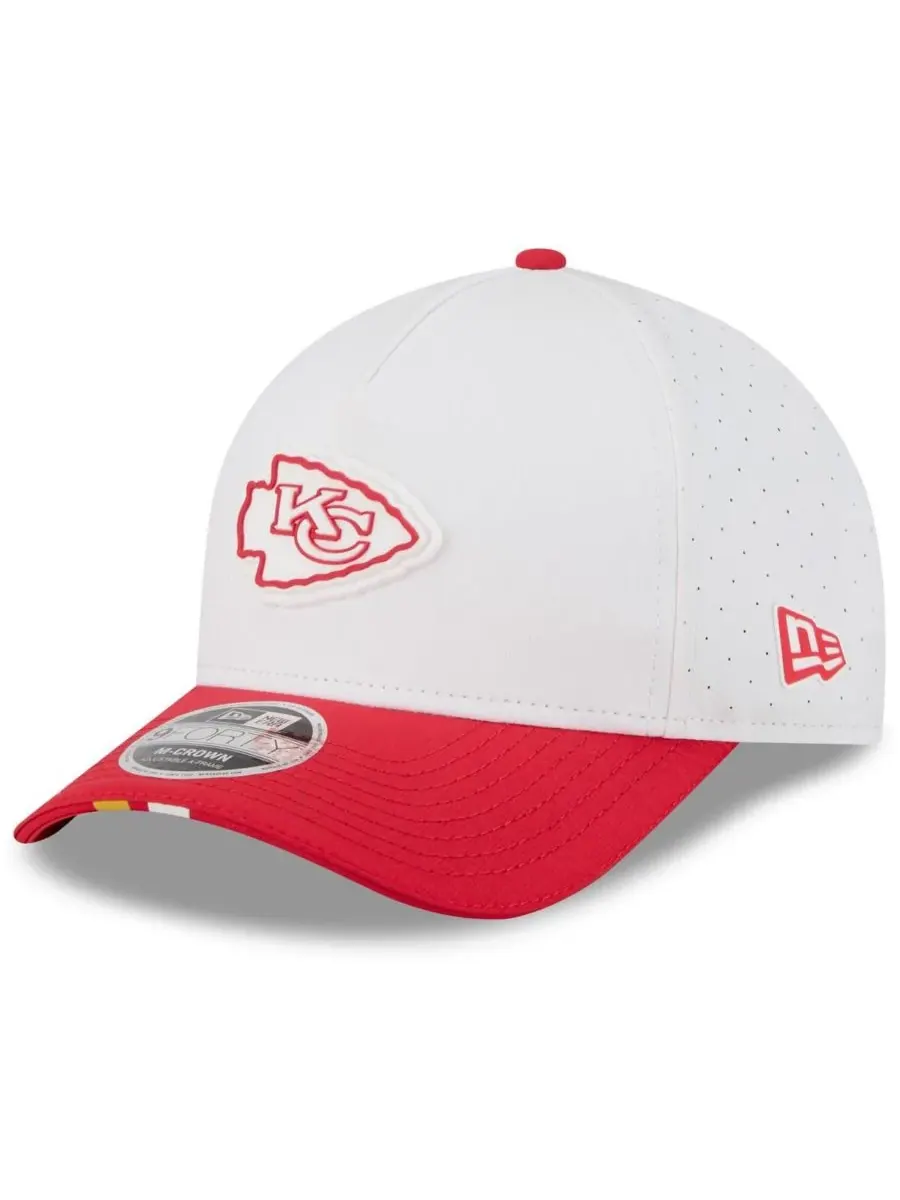 New Era Детская бейсболка Big Boys and Girls White/Red Kansas City Chiefs 2025 NFL Training Camp