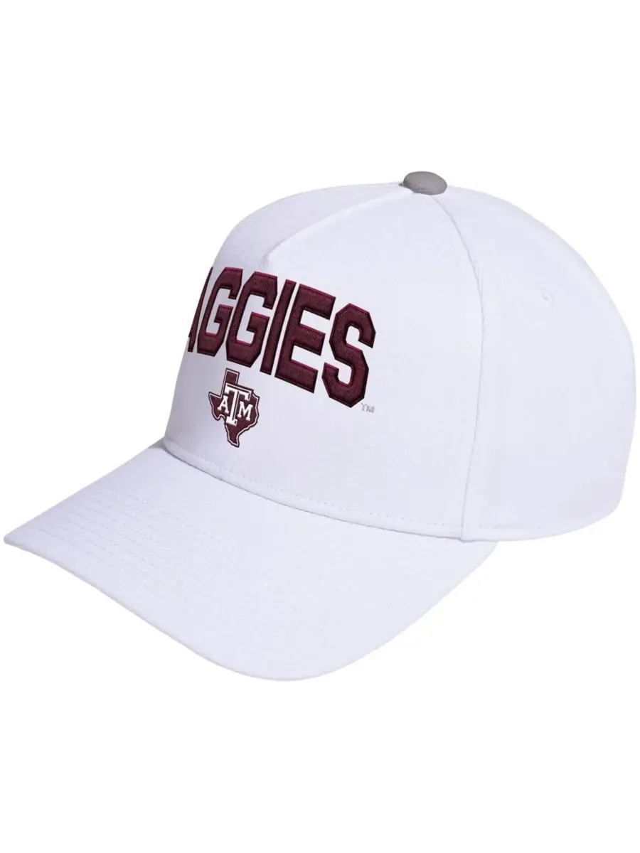 Adidas Мужская и женская белая регулируемая кепка Texas AM Aggies Locker Room A-Frame