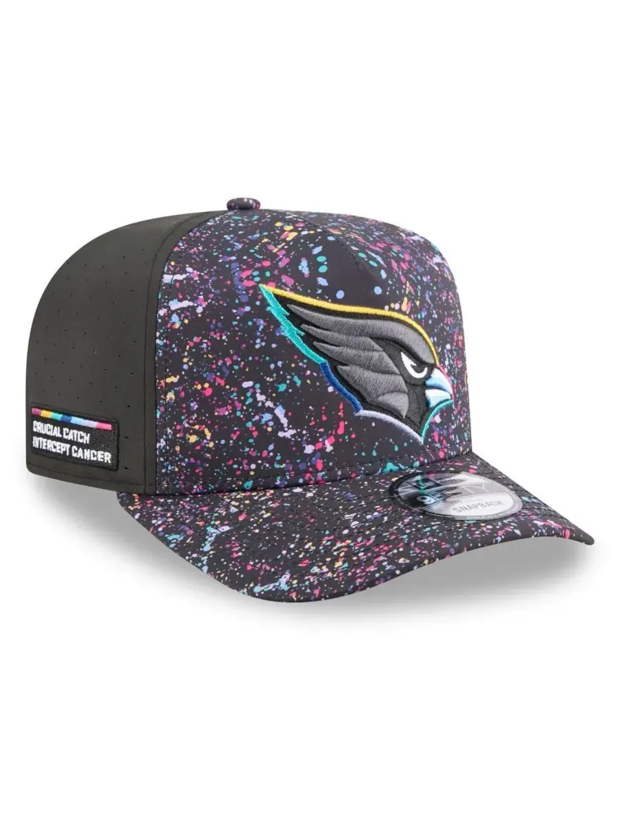 New Era Мужская черная бейсболка Arizona Cardinals 2025 NFL Crucial Catch A-Frame 9FIFTY Snapback