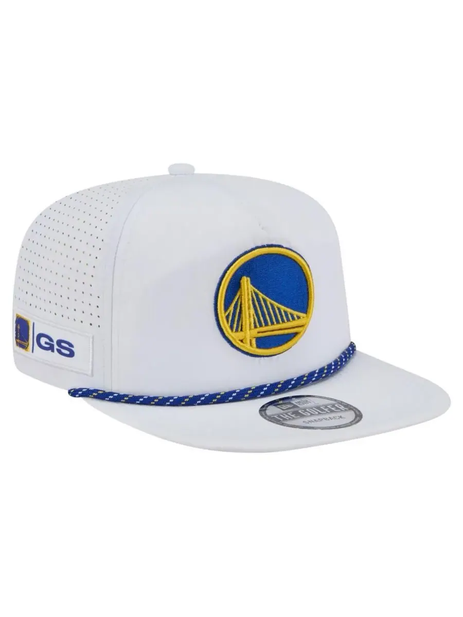 New Era Мужская белая регулируемая кепка для гольфа Golden State Warriors Performance Rope