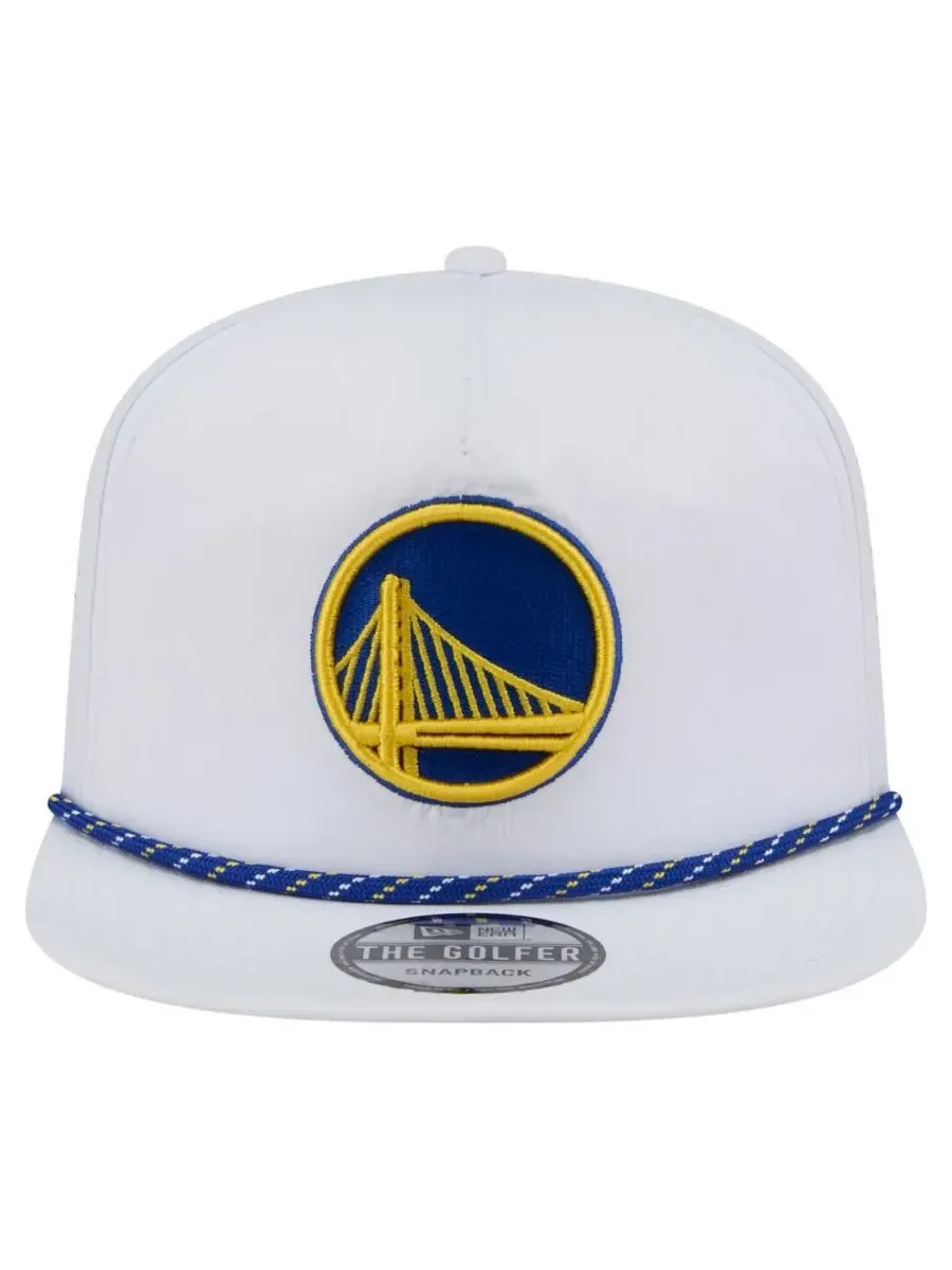 New Era Мужская белая регулируемая кепка для гольфа Golden State Warriors Performance Rope — изображение 2 из 4, белый