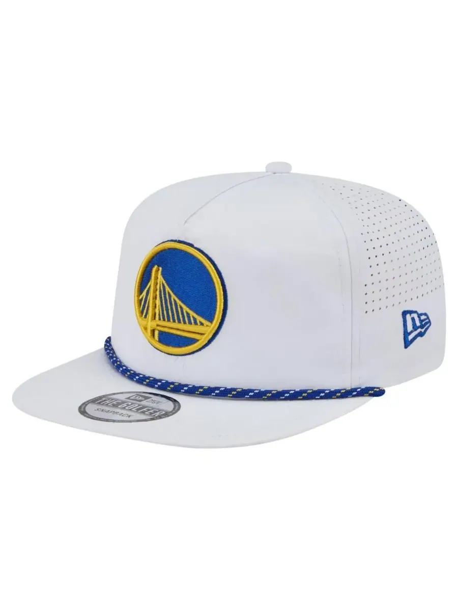 New Era Мужская белая регулируемая кепка для гольфа Golden State Warriors Performance Rope — изображение 3 из 4, белый