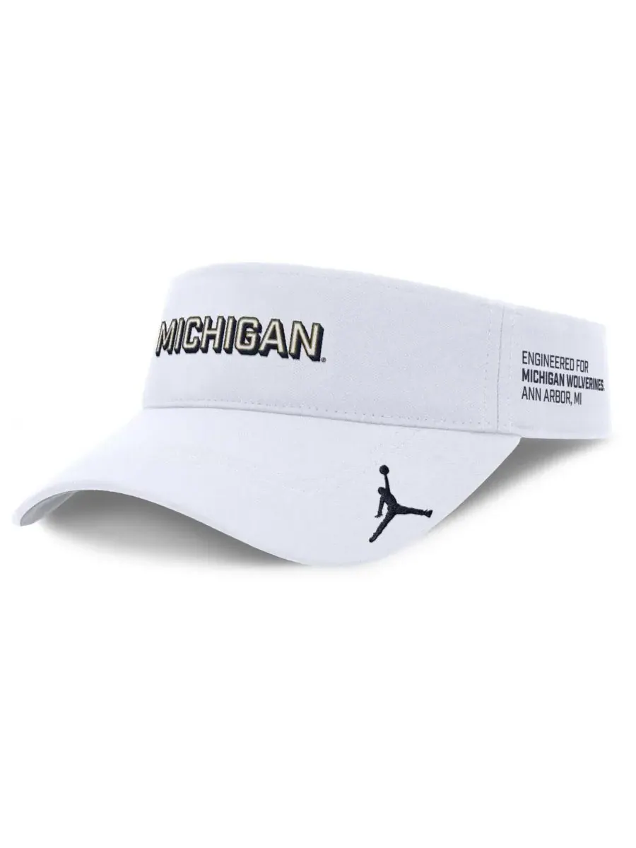 Jordan Мужская белая бейсболка Michigan Wolverines 2025 On-Field Gameday Performance Ace с
