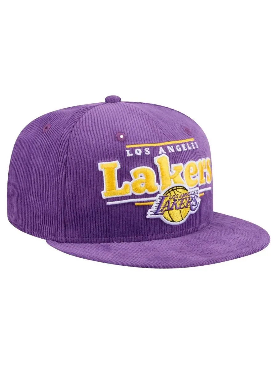 New Era Мужская фиолетовая вельветовая кепка Los Angeles Lakers Throwback Display 9FIFTY с — изображение 4 из 5, фиолетовый