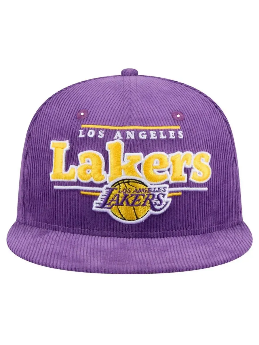 New Era Мужская фиолетовая вельветовая кепка Los Angeles Lakers Throwback Display 9FIFTY с — изображение 5 из 5, фиолетовый