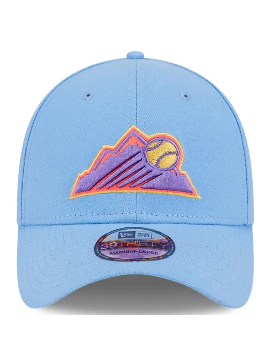 New Era Мужская светло-голубая кепка Colorado Rockies 2025 City Connect 39THIRTY Flex — изображение 2 из 5, светлый синий
