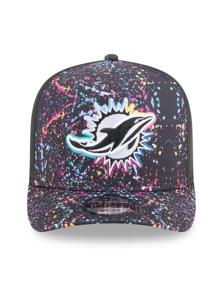 New Era Мужская черная кепка-бейсболка Miami Dolphins 2025 NFL Crucial Catch A-Frame 9FIFTY с — изображение 2 из 4, черный
