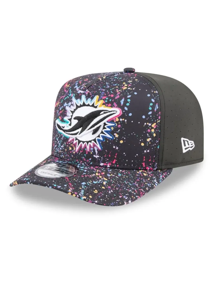 New Era Мужская черная кепка-бейсболка Miami Dolphins 2025 NFL Crucial Catch A-Frame 9FIFTY с — изображение 3 из 4, черный