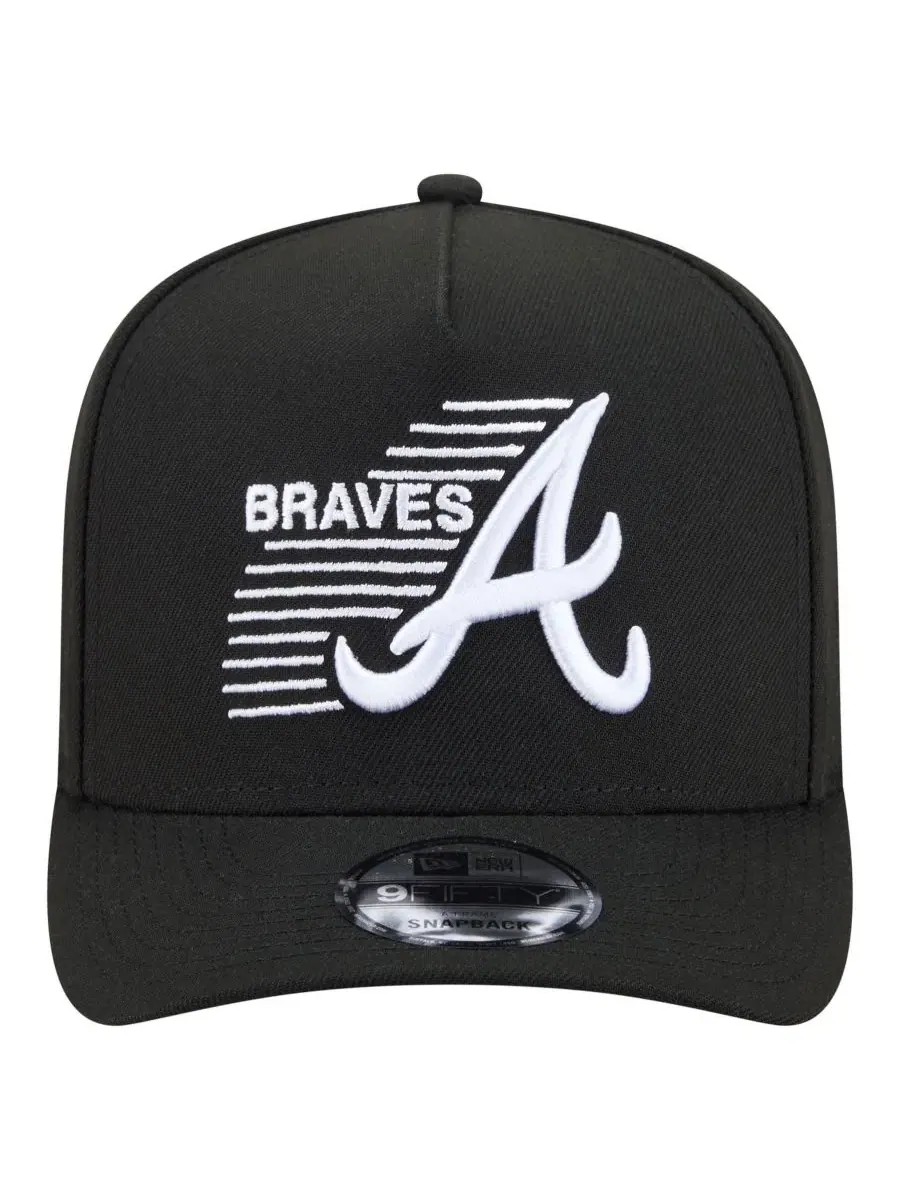Кепка-снэпбек с высокой тульей Motion A-Frame 9FIFTY Atlanta Braves New Era — изображение 2 из 5, черный