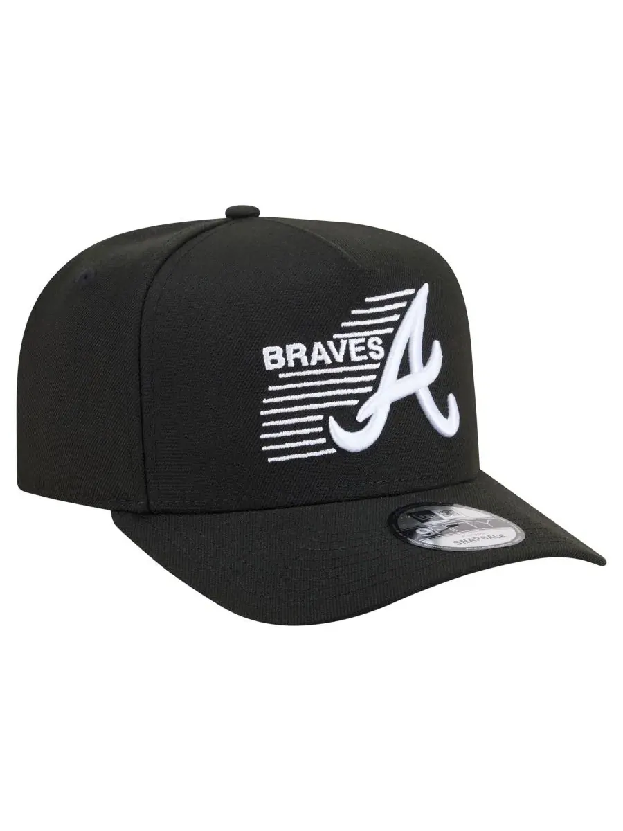Кепка-снэпбек с высокой тульей Motion A-Frame 9FIFTY Atlanta Braves New Era — изображение 3 из 5, черный