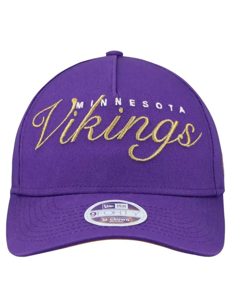 Бейсболка с вышивкой Minnesota Vikings Metallic 9FORTY M-Crown A-Frame New Era — изображение 3 из 5, фиолетовый