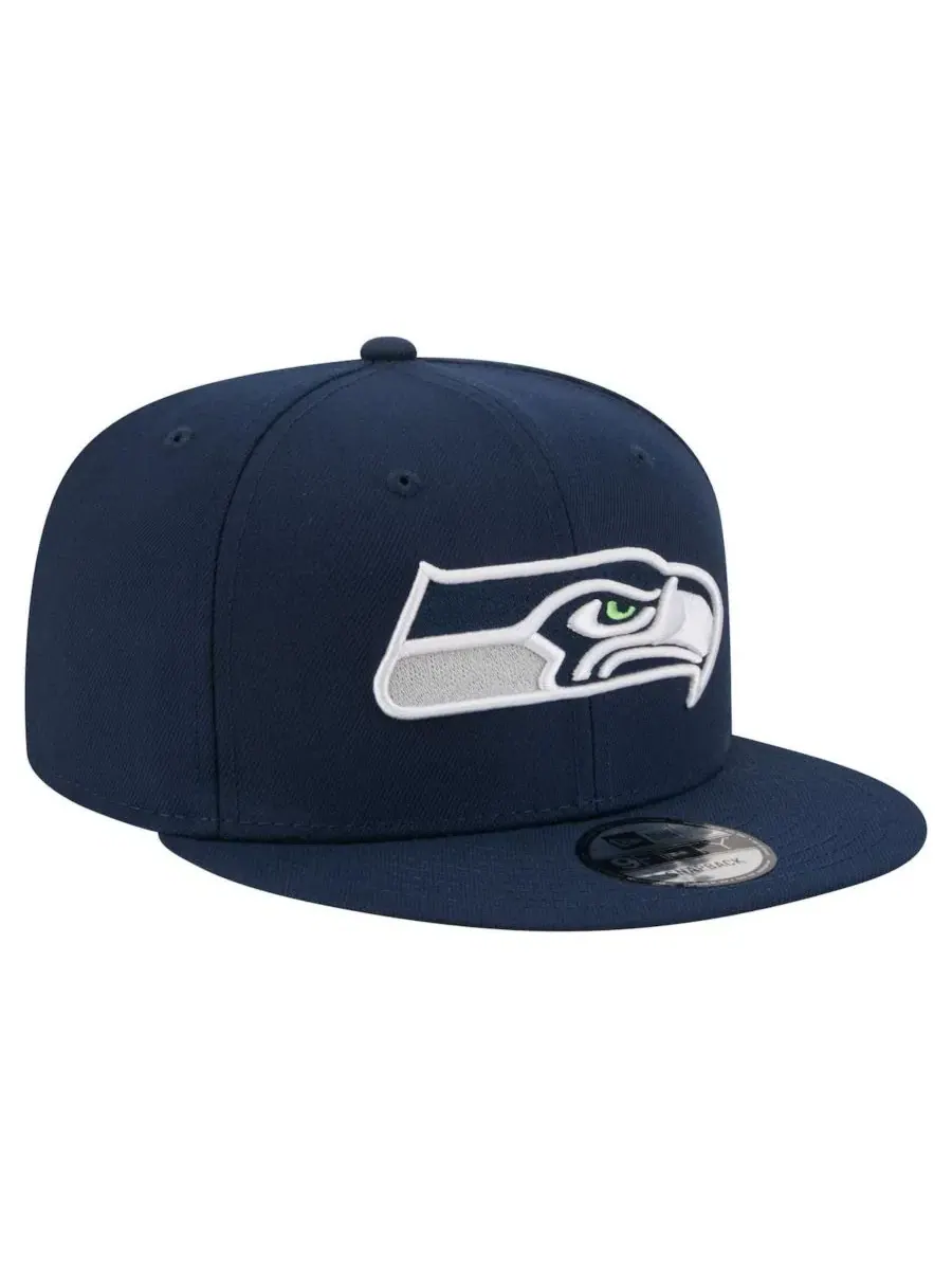 Кепка-снапбек с высокой тульей, с вышивкой Seattle Seahawks New Era — изображение 3 из 4, темно-синий