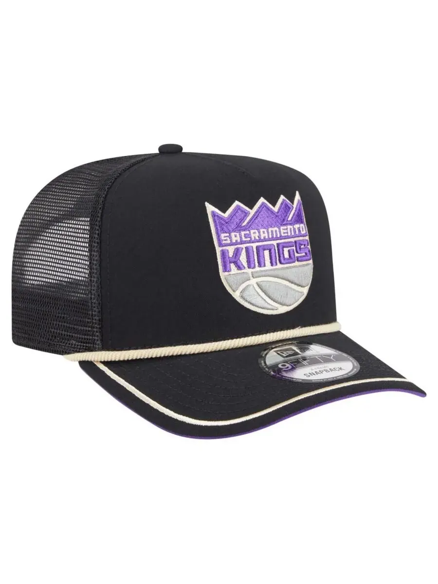 New Era Мужская черная винтажная бейсболка Sacramento Kings Team Rope A-Frame 9FIFTY с регулируемой — изображение 4 из 5