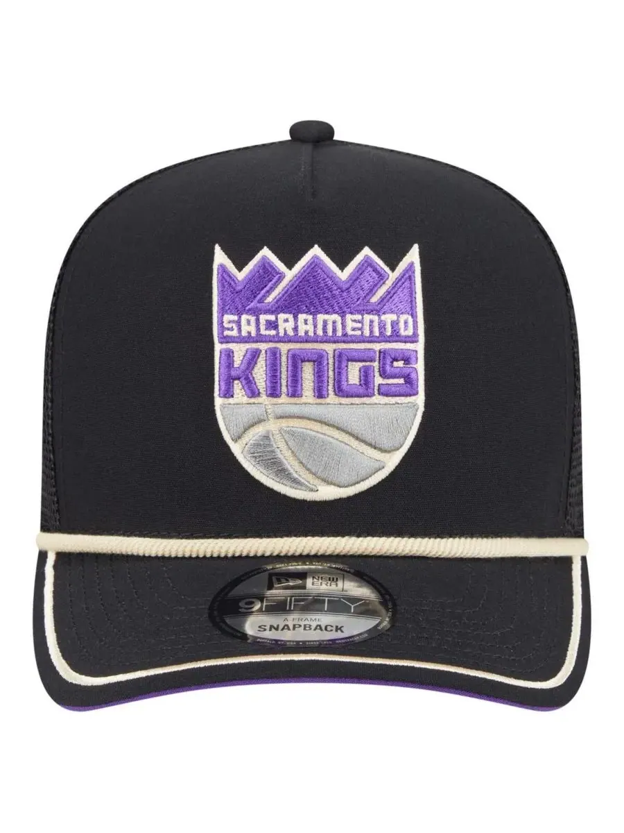New Era Мужская черная винтажная бейсболка Sacramento Kings Team Rope A-Frame 9FIFTY с регулируемой — изображение 5 из 5