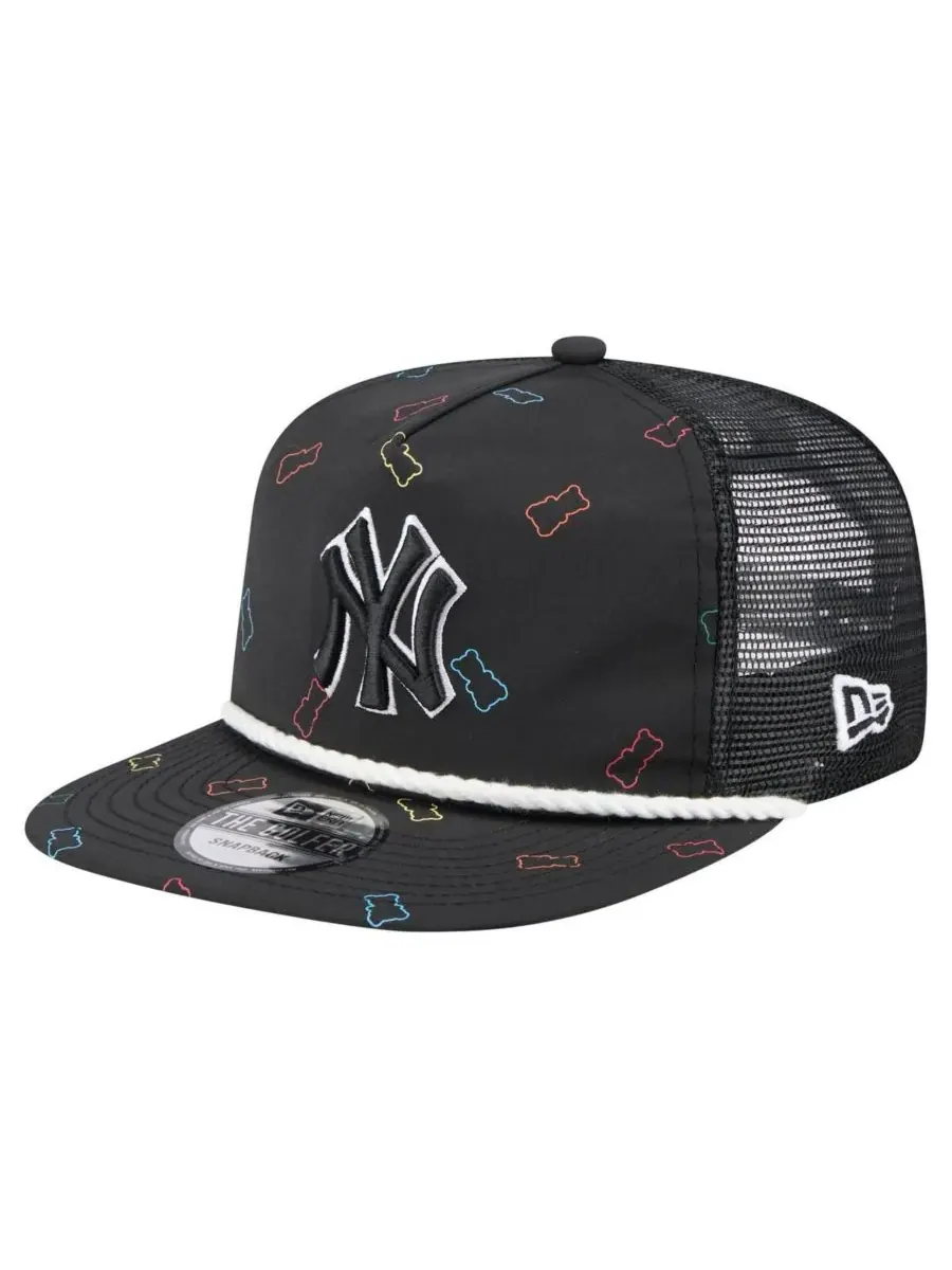 New Era Мужская черная регулируемая кепка-тракер в стиле New York Yankees Gummy