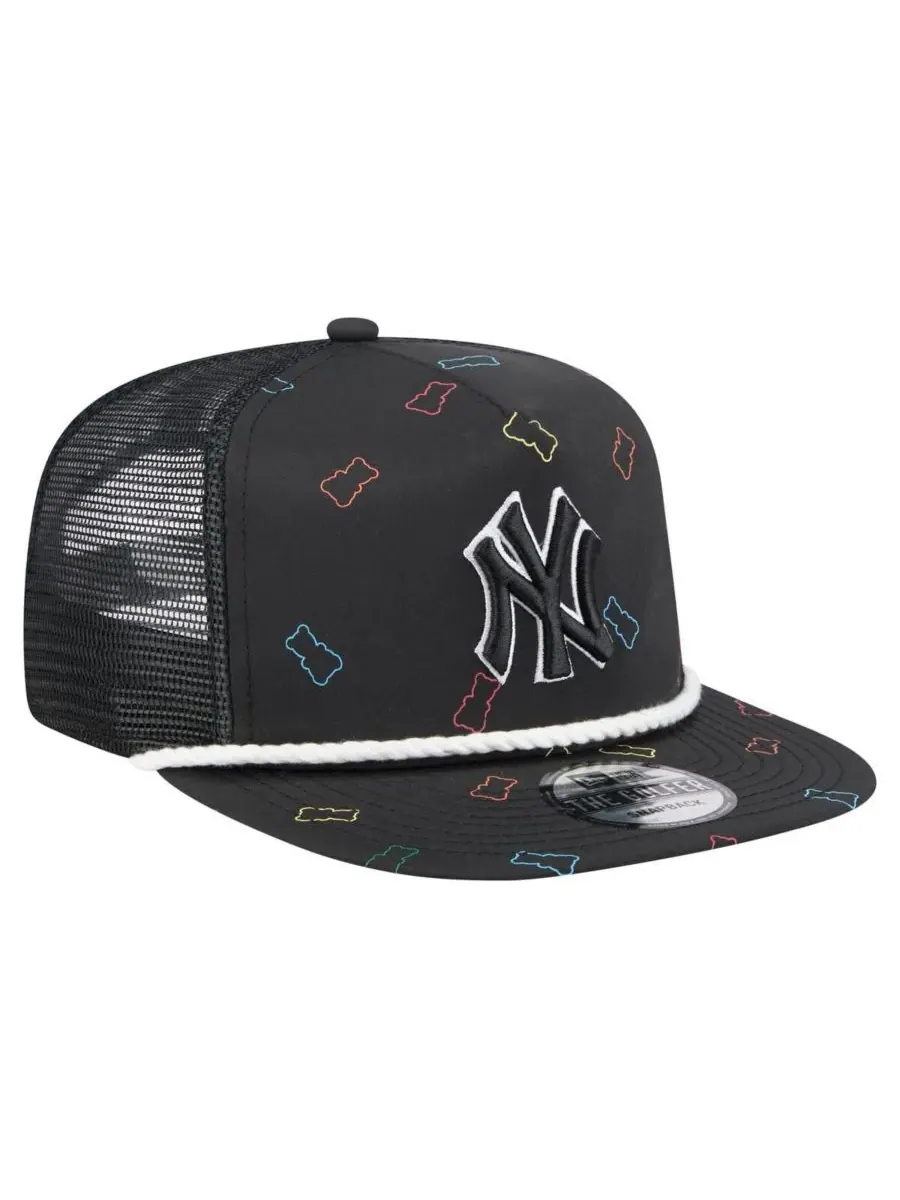 New Era Мужская черная регулируемая кепка-тракер в стиле New York Yankees Gummy — изображение 4 из 5, черный
