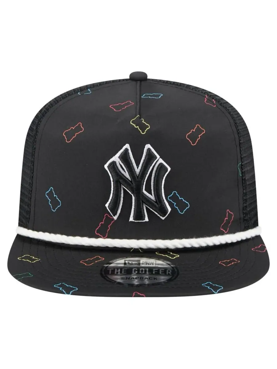 New Era Мужская черная регулируемая кепка-тракер в стиле New York Yankees Gummy — изображение 5 из 5, черный