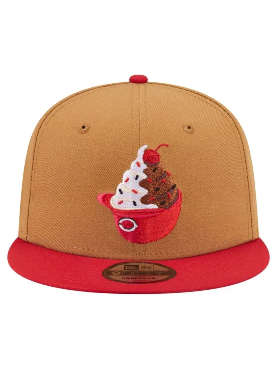 Кепка-снэпбек с вышивкой Ice Cream New Era — изображение 2 из 7, хаки красный