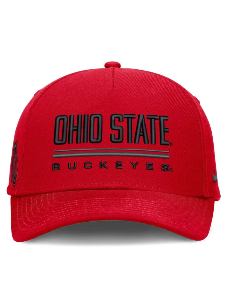 Кепка Nike Dri-FIT Rise с вышивкой Ohio State Buckeyes — изображение 2 из 5, алый