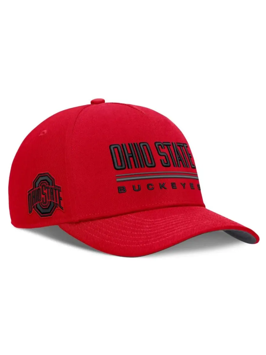 Кепка Nike Dri-FIT Rise с вышивкой Ohio State Buckeyes — изображение 3 из 5, алый