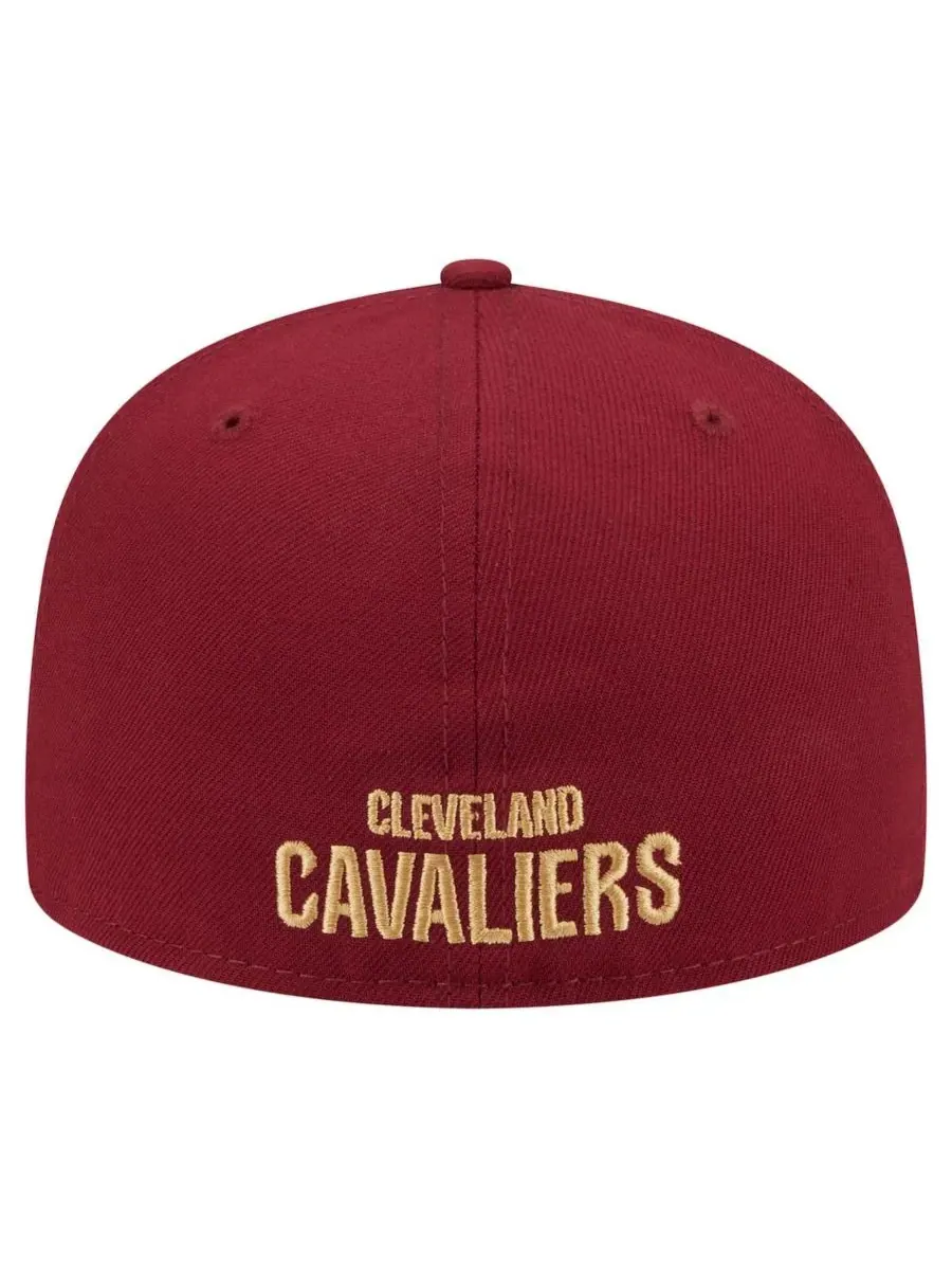 New Era Мужская бейсболка Cleveland Cavaliers Deceptor 59FIFTY винного цвета — изображение 2 из 5, красный