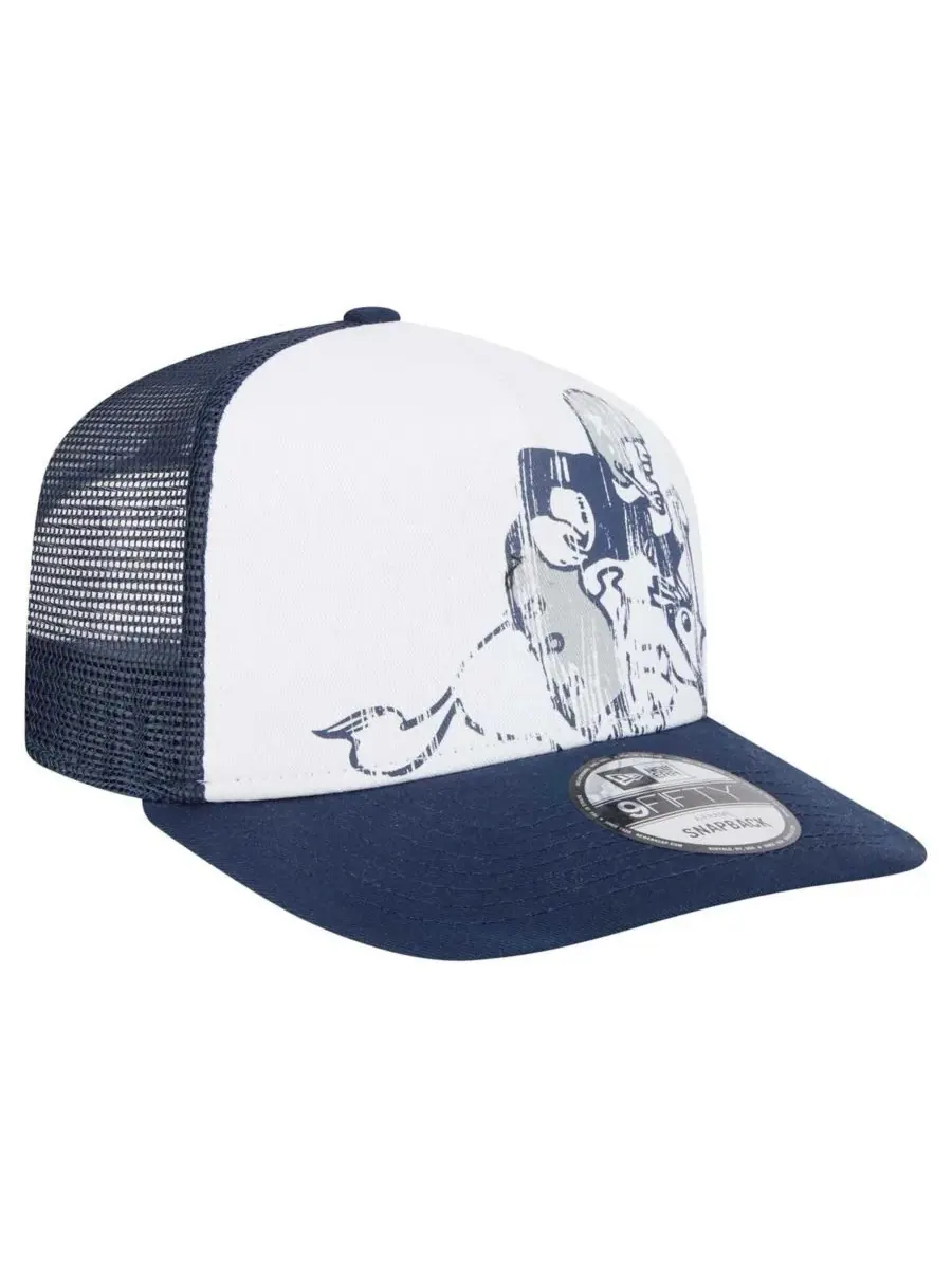 New Era Мужская белая/темно-синяя бейсболка Dallas Cowboys с эффектом потертости, модель 9FIFTY — изображение 3 из 4