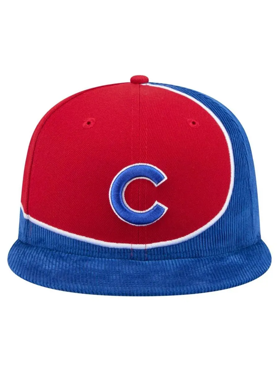 New Era Мужская вельветовая кепка-бейсболка Chicago Cubs в стиле ретро с разрезом — изображение 2 из 4, красный