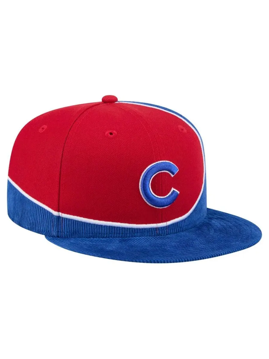 New Era Мужская вельветовая кепка-бейсболка Chicago Cubs в стиле ретро с разрезом — изображение 3 из 4, красный