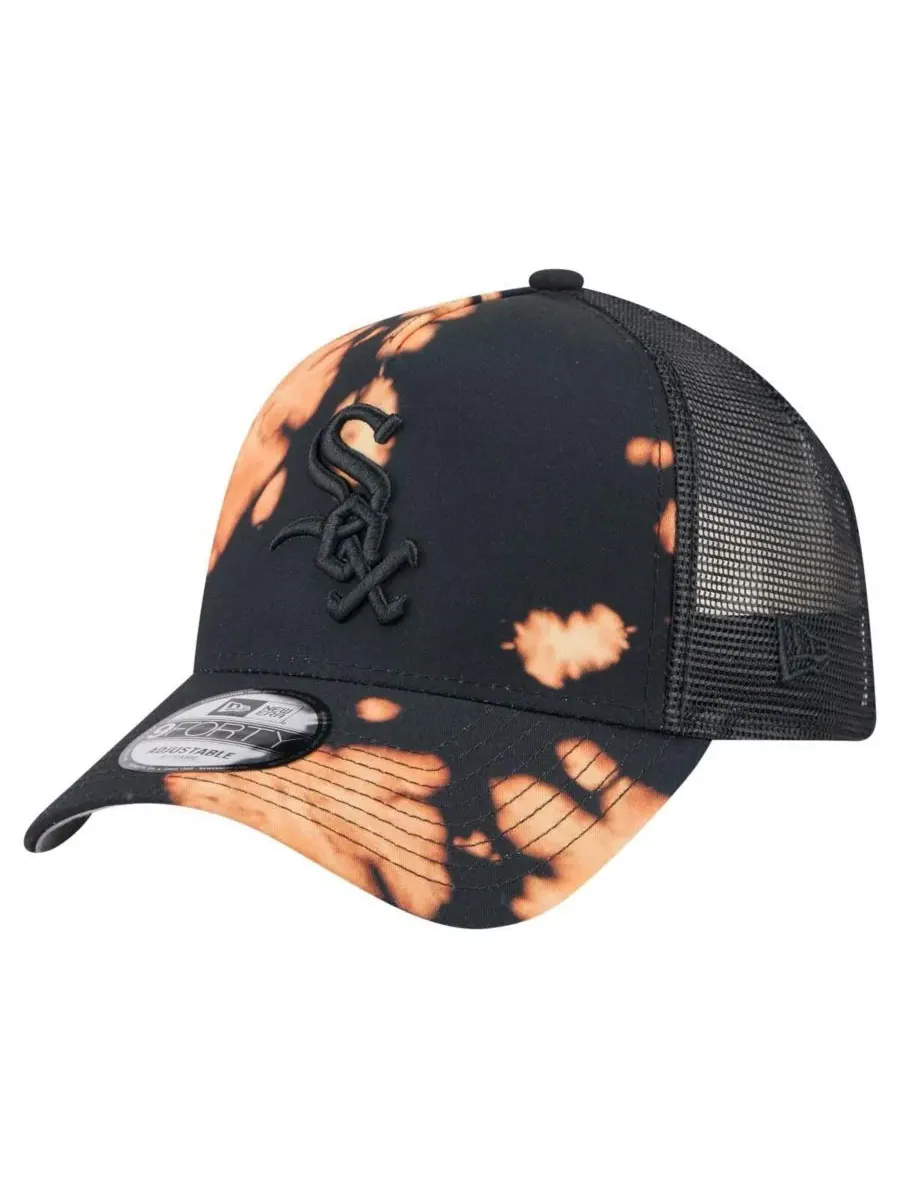 New Era Мужская черная бейсболка Chicago White Sox с отбеленной передней частью типа A-Frame 9FORTY