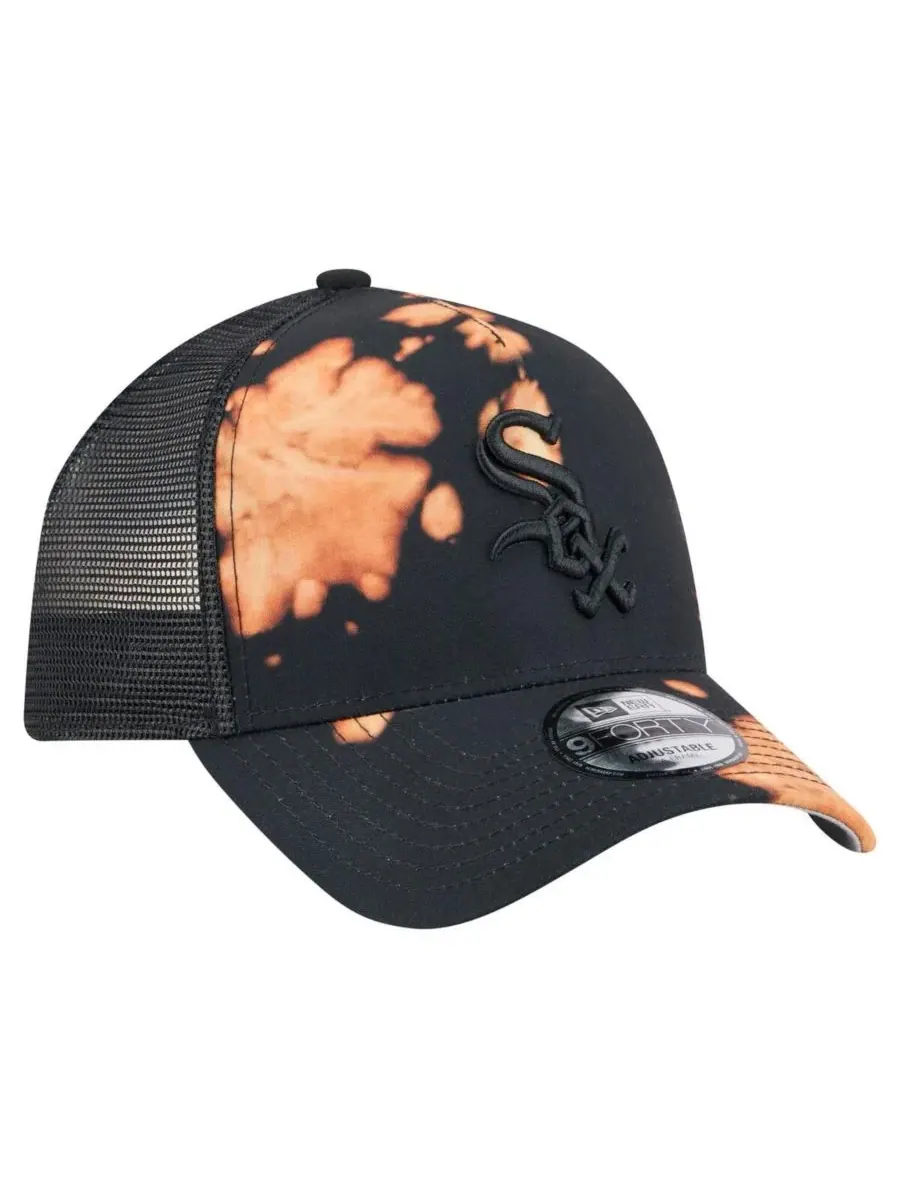 New Era Мужская черная бейсболка Chicago White Sox с отбеленной передней частью типа A-Frame 9FORTY — изображение 2 из 4