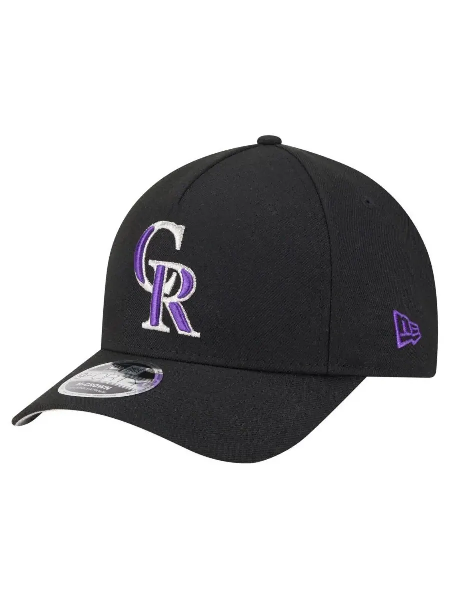 New Era Мужская черная регулируемая кепка Colorado Rockies 9FORTY с завышенной талией M