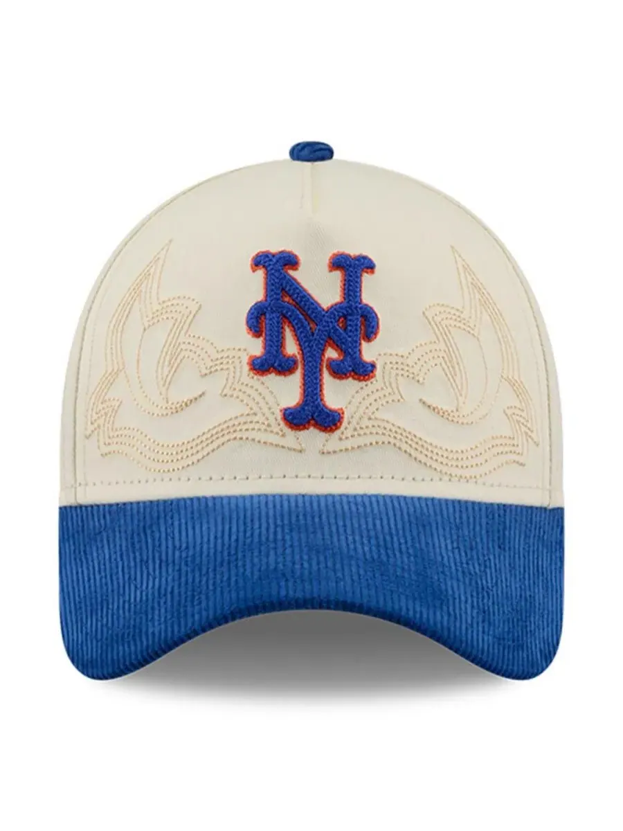 Кепка-ковбойка New York Mets Western Stitch 9FORTY A-Frame New Era — изображение 5 из 5, серый