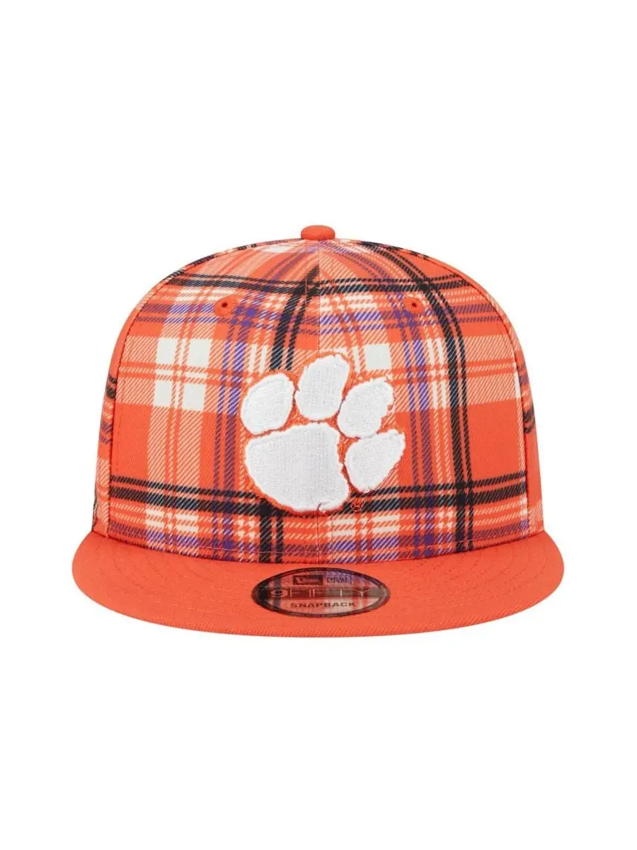 New Era Мужская оранжевая клетчатая кепка Clemson Tigers 9FIFTY с застежкой-регулятором — изображение 5 из 5, оранжевый