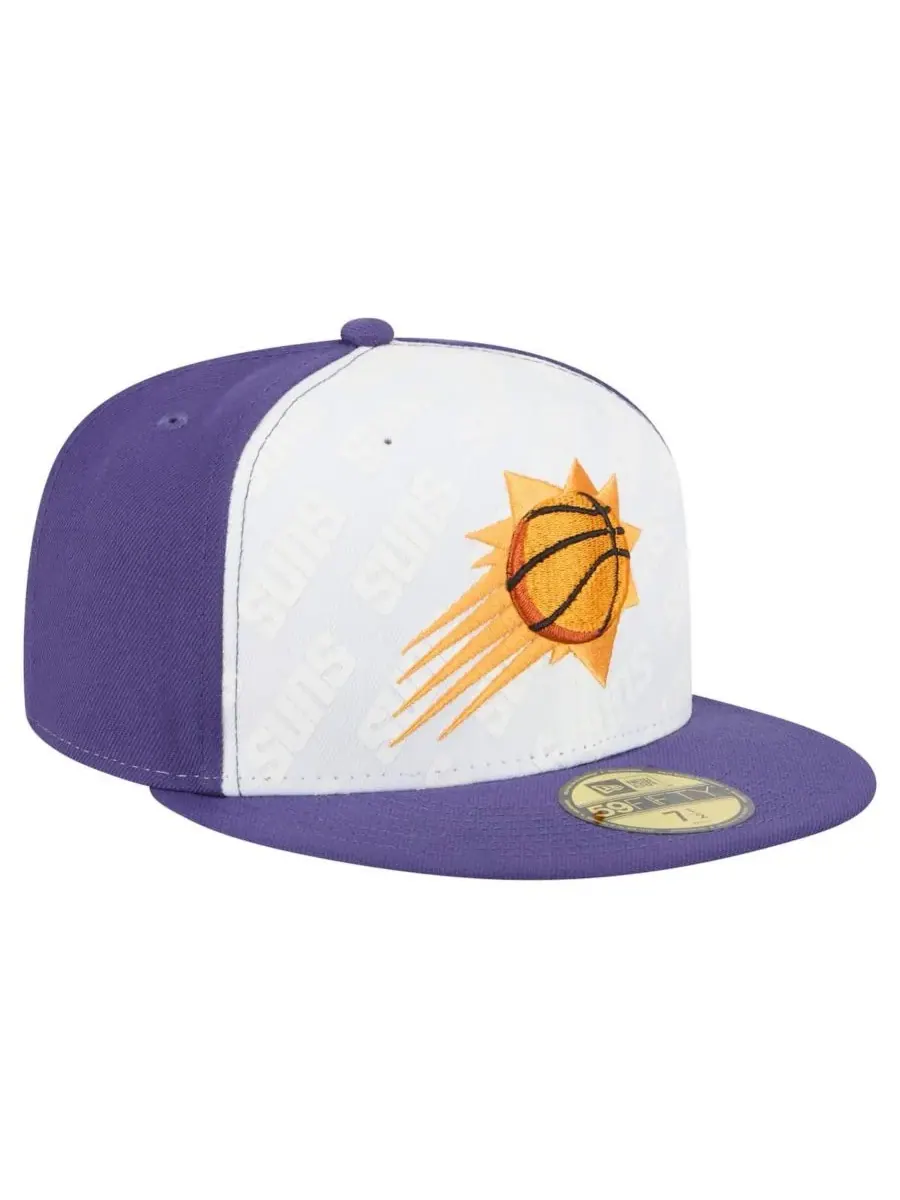 New Era Мужская бело-фиолетовая кепка Phoenix Suns Repeat 59Fifty — изображение 3 из 5, белый фиолетовый
