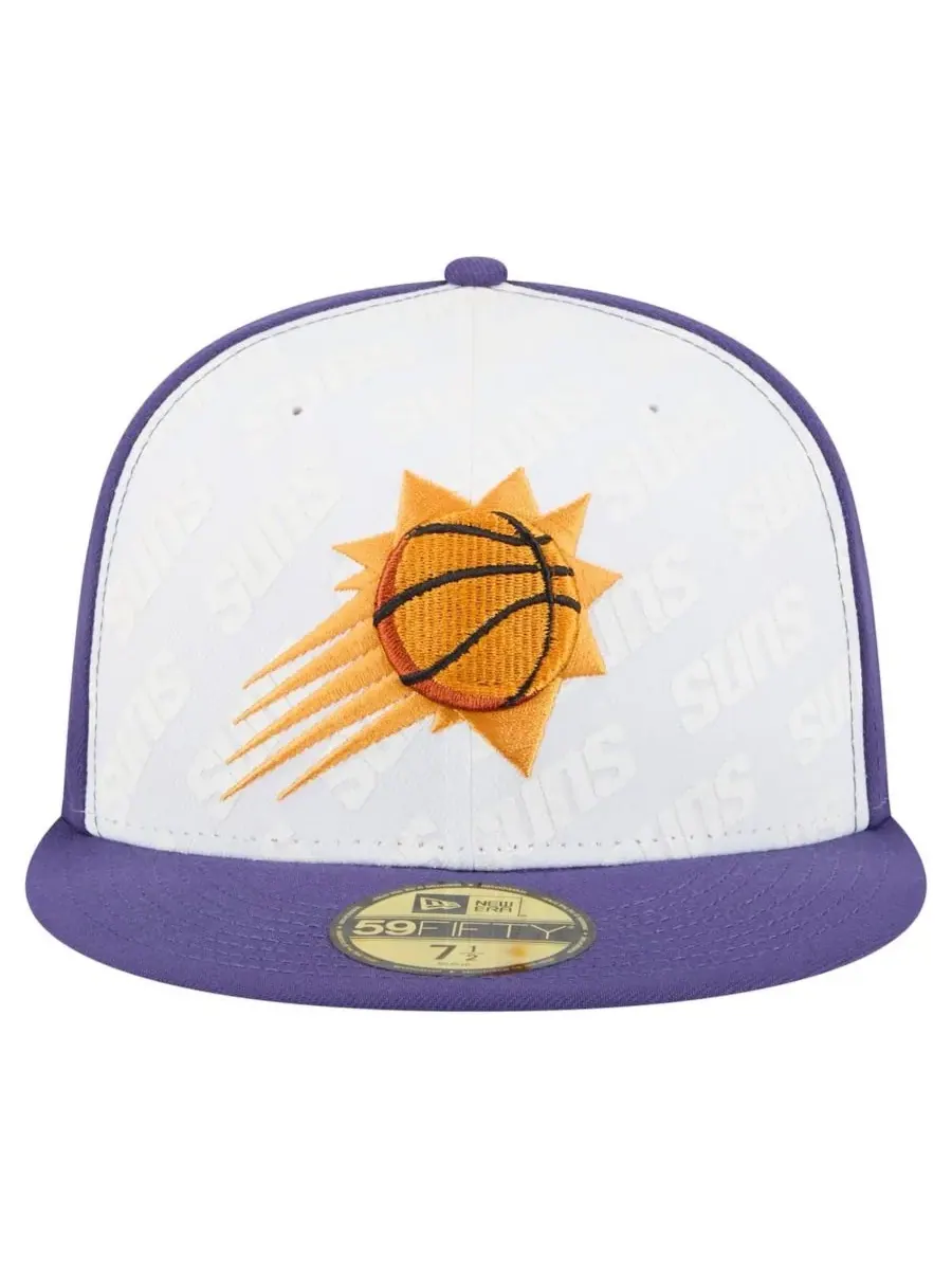 New Era Мужская бело-фиолетовая кепка Phoenix Suns Repeat 59Fifty — изображение 4 из 5, белый фиолетовый
