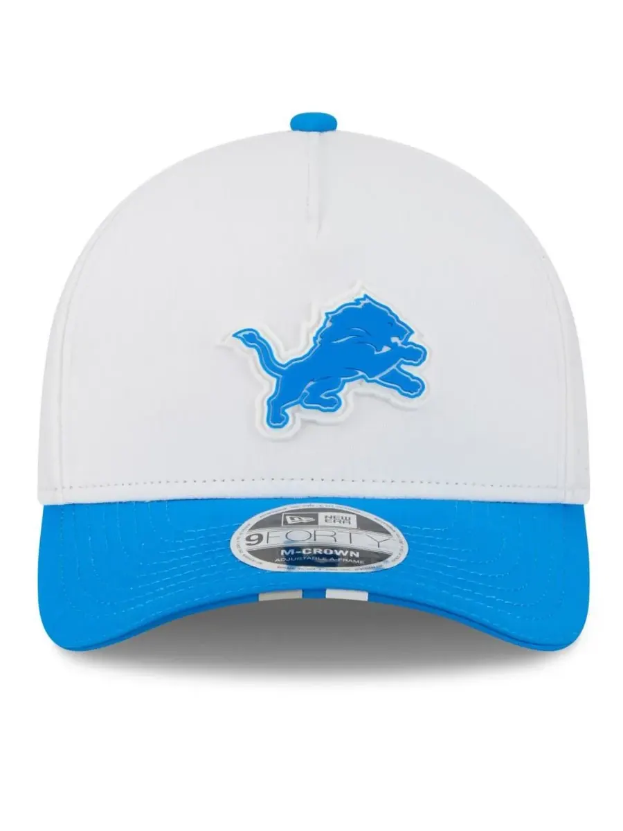 New Era Мужская бело-синяя регулируемая кепка Detroit Lions 2025 NFL Training Camp A-Frame 9FORTY — изображение 4 из 4