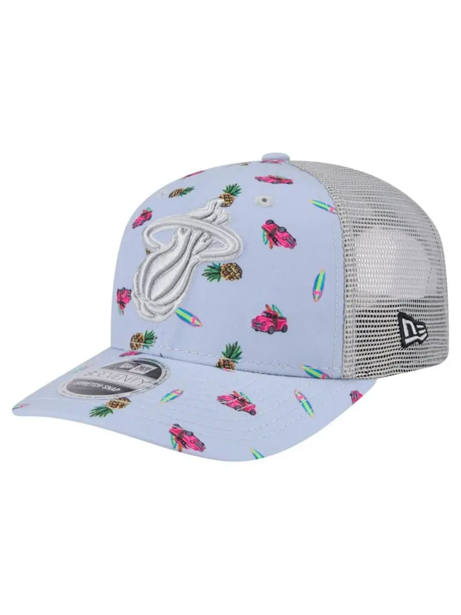 New Era Мужская светло-голубая/серая кепка Miami Heat Adventure Aloha Pattern 9SEVENTY с