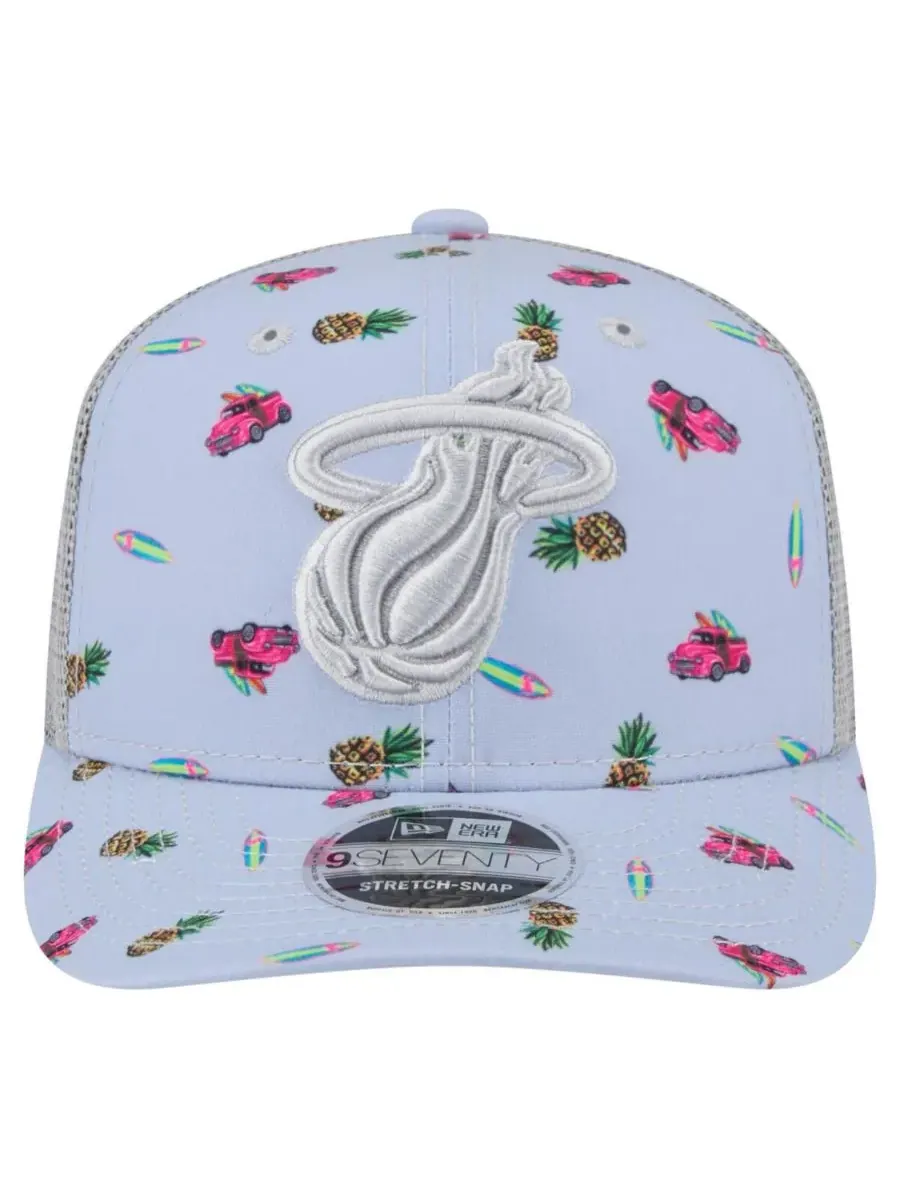 New Era Мужская светло-голубая/серая кепка Miami Heat Adventure Aloha Pattern 9SEVENTY с — изображение 2 из 4