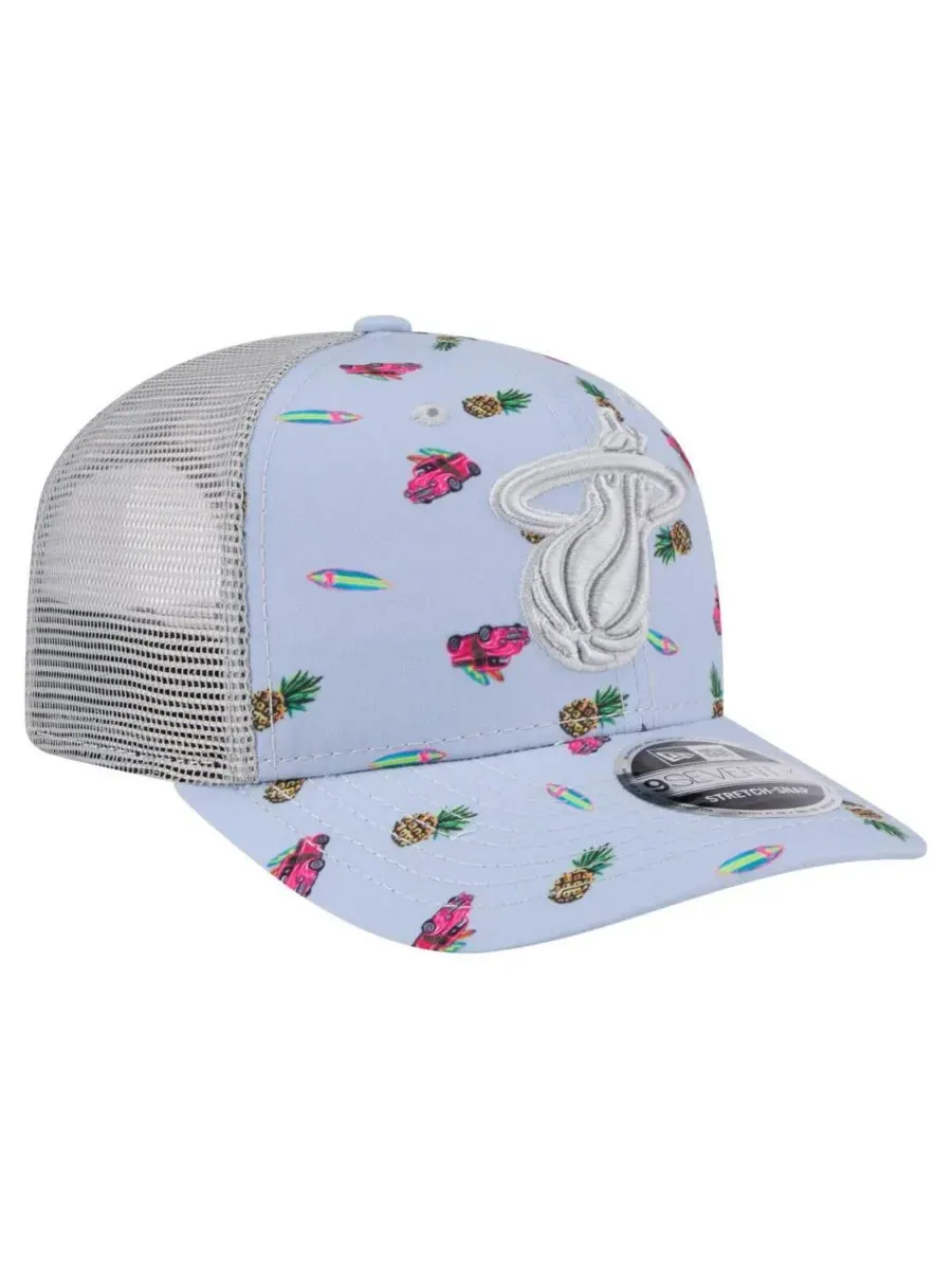 New Era Мужская светло-голубая/серая кепка Miami Heat Adventure Aloha Pattern 9SEVENTY с — изображение 3 из 4