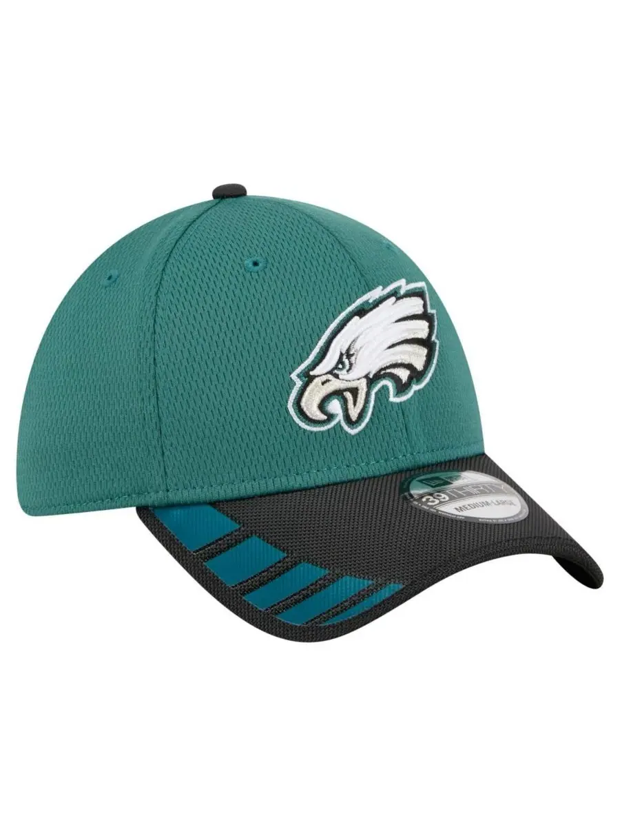 New Era Мужская кепка Philadelphia Eagles Visor Hit 39THIRTY Flex Hat — изображение 4 из 5, зеленый