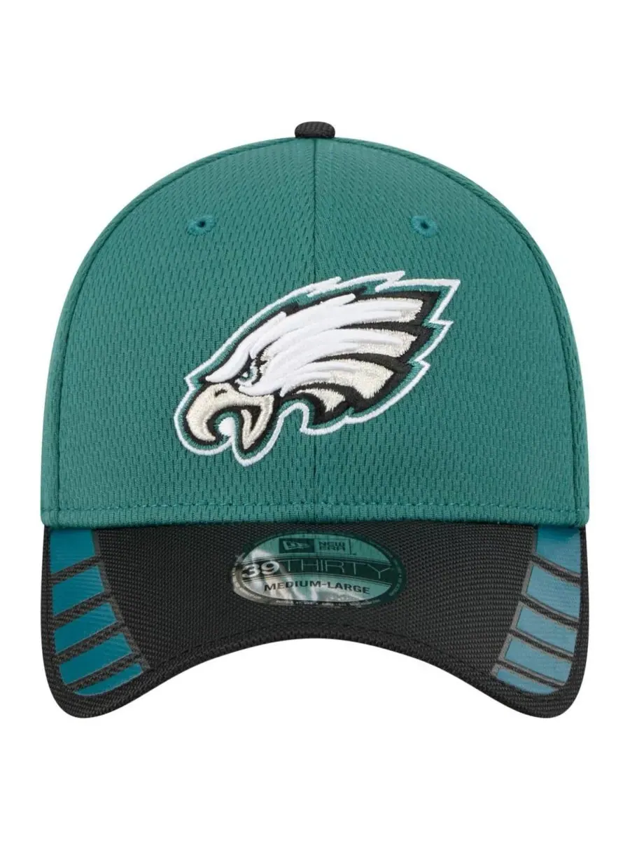 New Era Мужская кепка Philadelphia Eagles Visor Hit 39THIRTY Flex Hat — изображение 5 из 5, зеленый