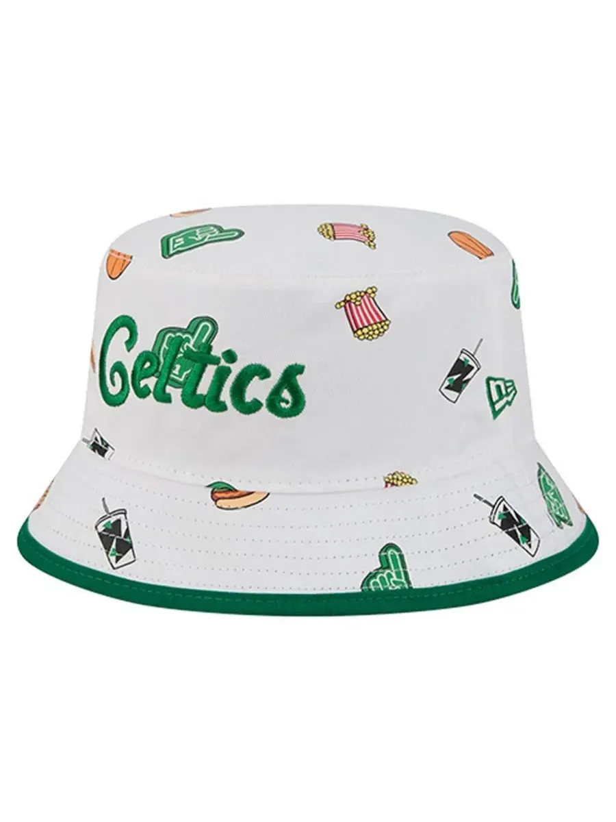 Мужская белая двусторонняя панама с символикой команды поддержки Boston Celtics New Era