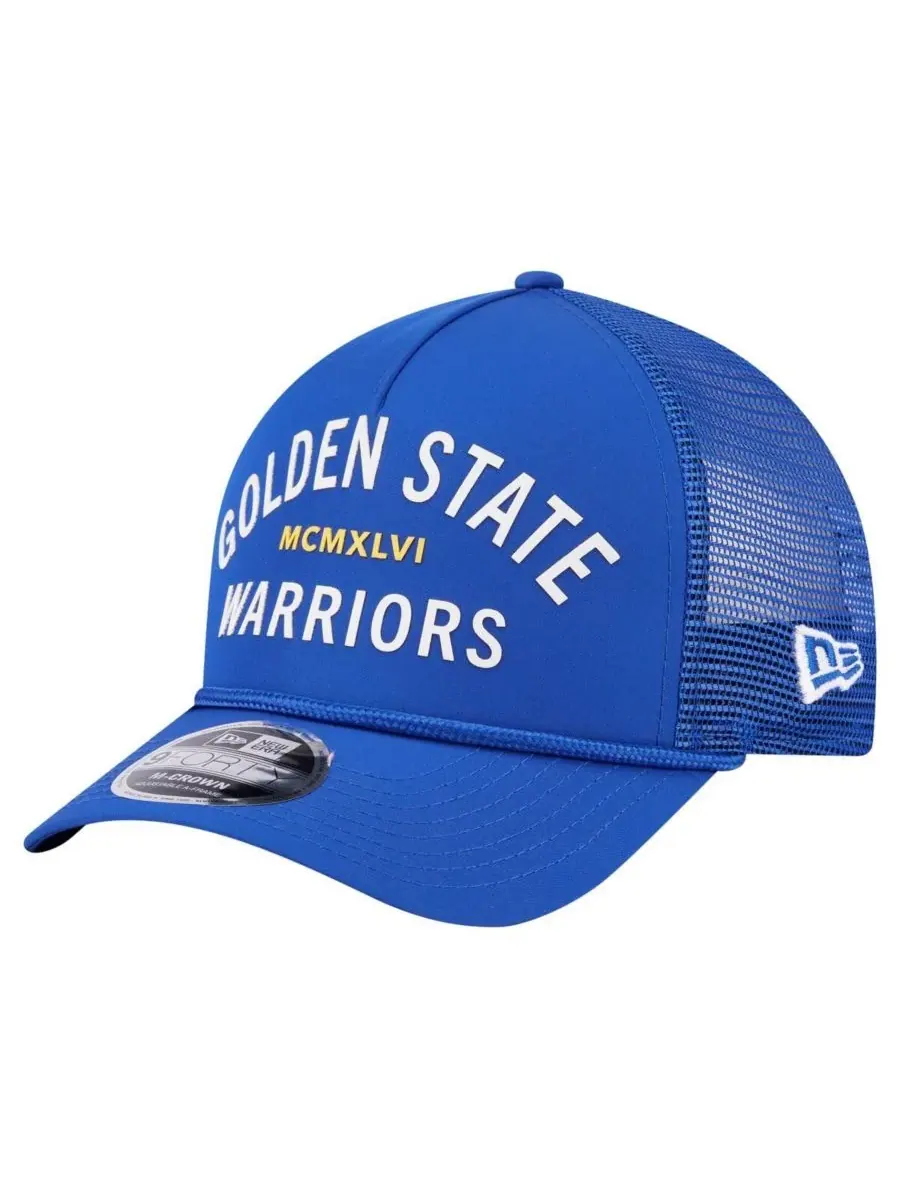 New Era Мужская минималистичная бейсболка Royal Golden State Warriors A-Frame 9FORTY Trucker Hat