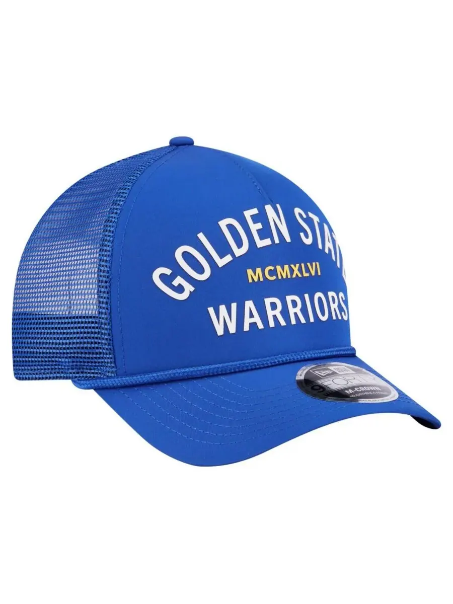 New Era Мужская минималистичная бейсболка Royal Golden State Warriors A-Frame 9FORTY Trucker Hat — изображение 3 из 4