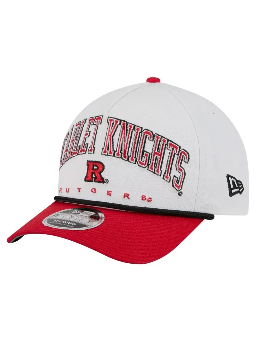 New Era Мужская бело-алая кепка Rutgers Scarlet Knights с двухцветной веревочной отделкой и