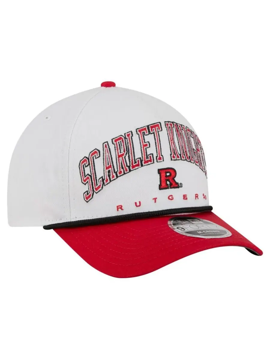 New Era Мужская бело-алая кепка Rutgers Scarlet Knights с двухцветной веревочной отделкой и — изображение 3 из 5, белый