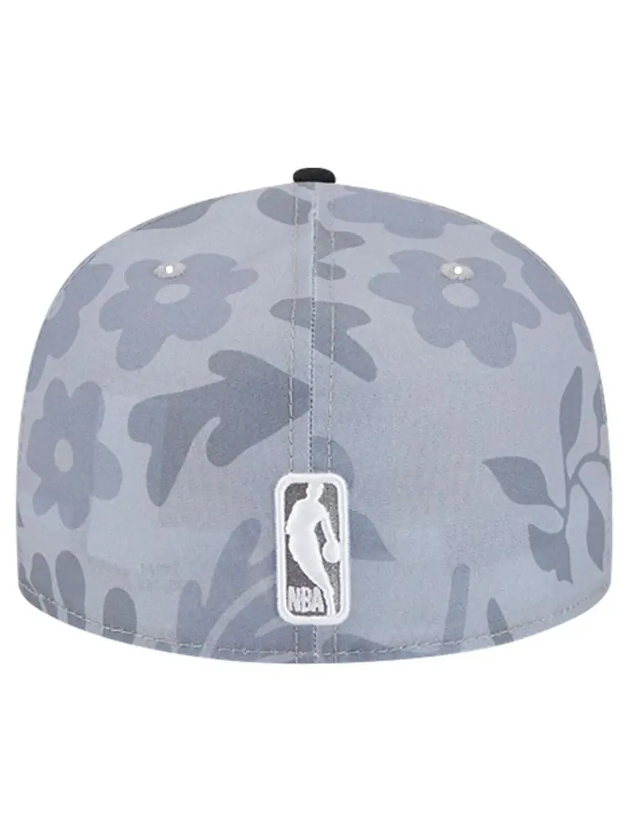 New Era Мужская серая кепка Chicago Bulls с рисунком пальмовых ветвей, двухцветная, модель 59FIFTY — изображение 4 из 4
