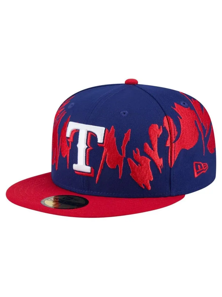 New Era Мужская бейсболка 59FIFTY в стиле ретро с королевским/красным цветом команды Texas Rangers