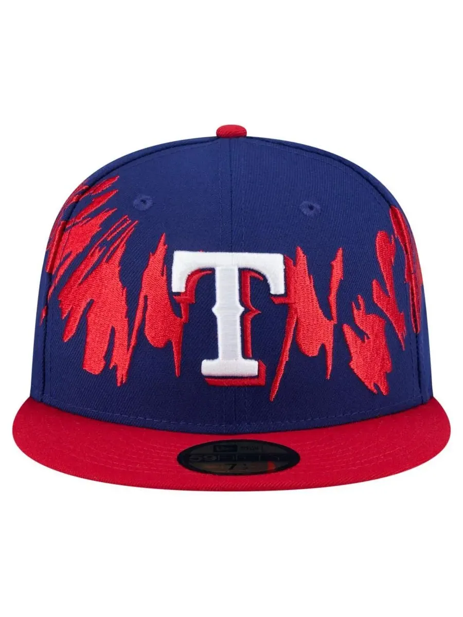 New Era Мужская бейсболка 59FIFTY в стиле ретро с королевским/красным цветом команды Texas Rangers — изображение 2 из 5